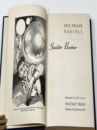 SINISTER BARRIER (SIGNED); Illustrated by Edd Cartier