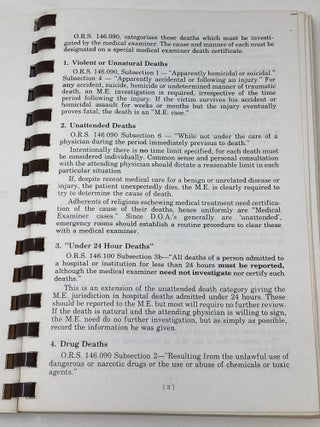 MEDICAL INVESTIGATION OF DEATHS IN OREGON