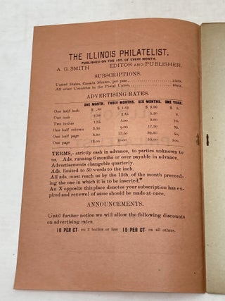 PREMIER ISSUES OF FIVE, 19TH CENTURY PHILATELY PERIODICALS: EACH VOLUME I, NUMBER. 1: THE AMERICAN STAMP (JANUARY, 1889) THE ILLINOIS PHILATELIST (APRIL, 1893) THE PHILATELIST (APRIL, 1893) THE PHILATELIC CALIFORNIAN (OCTOBER, 1893) THE TRANSCONTINENTAL PHILATELIST (DECEMBER, 1893) ;