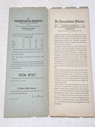PREMIER ISSUES OF FIVE, 19TH CENTURY PHILATELY PERIODICALS: EACH VOLUME I, NUMBER. 1: THE AMERICAN STAMP (JANUARY, 1889) THE ILLINOIS PHILATELIST (APRIL, 1893) THE PHILATELIST (APRIL, 1893) THE PHILATELIC CALIFORNIAN (OCTOBER, 1893) THE TRANSCONTINENTAL PHILATELIST (DECEMBER, 1893) ;