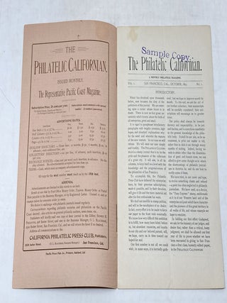 PREMIER ISSUES OF FIVE, 19TH CENTURY PHILATELY PERIODICALS: EACH VOLUME I, NUMBER. 1: THE AMERICAN STAMP (JANUARY, 1889) THE ILLINOIS PHILATELIST (APRIL, 1893) THE PHILATELIST (APRIL, 1893) THE PHILATELIC CALIFORNIAN (OCTOBER, 1893) THE TRANSCONTINENTAL PHILATELIST (DECEMBER, 1893) ;