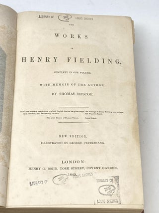 WORKS OF HENRY FIELDING, COMPLETE IN ONE VOLUME, WITH MEMOIR OF THE AUTHOR