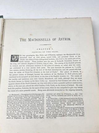AN HISTORICAL ACCOUNT OF THE MACDONNELLS OF ANTRIM: INCLUDING NOTICES OF SOME OTHER SEPTS, IRISH AND SCOTTISH