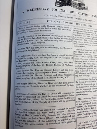 THE OWL: A WEDNESDAY JOURNAL OF POLITICS AND SOCIETY