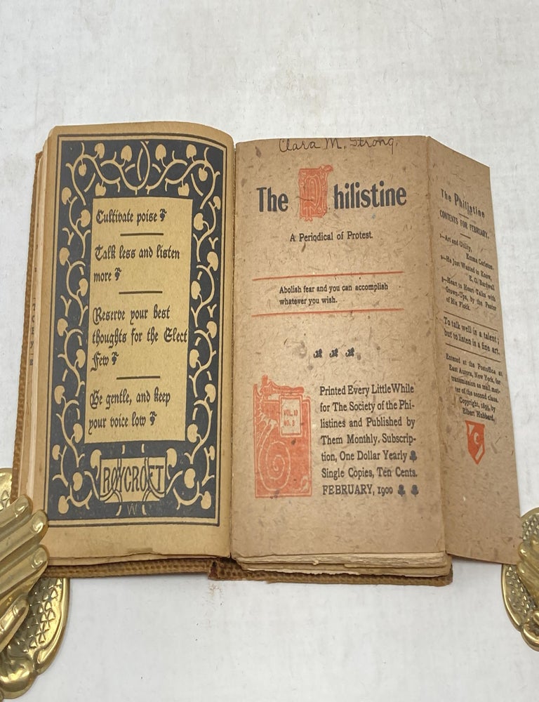Item #88452 THE PHILISTINE: A PERIODICAL OF PROTEST (ROYCROFTERS) DEC. 1899 TO MAY 1900 (with laid in note in Elbert Hubbard's hand). Elbert Hubbard, et alia.