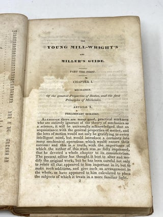 THE YOUNG MILL-WRIGHT AND MILLER'S GUIDE; ILLUSTRATED BY TWENTY-EIGHT DESCRIPTIVE PLATES; (and "A Description of an Improved Merchant Flour-Mill")