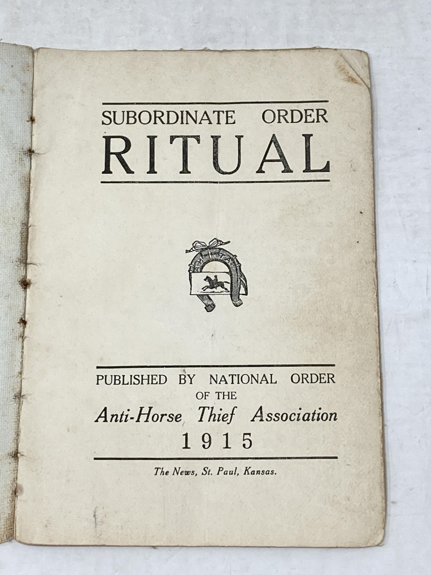 SUBORDINATE ORDER RITUAL. PUBLISHED BY THE NATIONAL ORDER OF THE ANTI ...