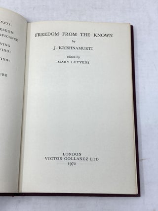FREEDOM FROM THE KNOWN
