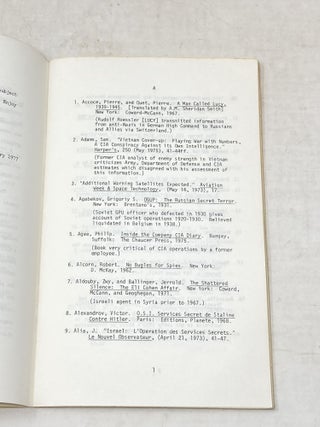 SPIES AND ALL THAT... INTELLIGENCE AGENCIES AND OPERATIONS : A BIBLIOGRAPHY (POLITICAL ISSUES SERIES: VOL. 4 NO. 3)
