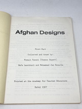 AFGHAN DESIGNS : FIRST PART