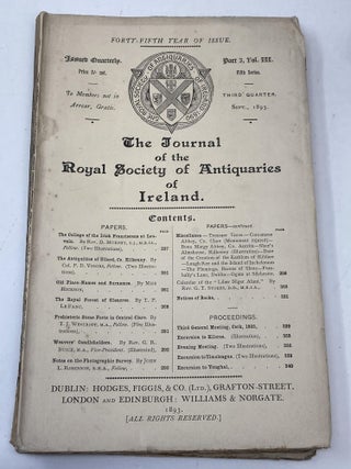 THE JOURNAL OF THE ROYAL SOCIETY OF ANTIQUARIES OF IRELAND (SIX ISSUES)