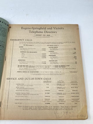 EUGENE-SPRINGFIELD AND VICINITY TELEPHONE DIRECTORY JANUARY 1951