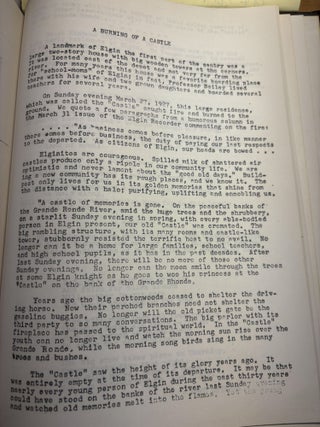 UNION COUNTY, OREGON: RECORDS OF THE HISTORICAL SOCIETY; (Custom Local Anthology with Photographs Tipped In)