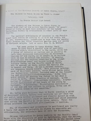 UNION COUNTY, OREGON: RECORDS OF THE HISTORICAL SOCIETY; (Custom Local Anthology with Photographs Tipped In)