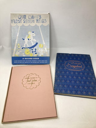Item #88759 OUR BABY'S FIRST SEVEN YEARS: A BABY RECORD BOOK INCLUDING SCIENTIFIC CHARTS WHICH...