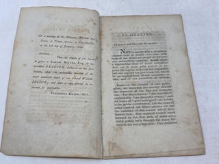 A FUNERAL ORATION, OCCASIONED BY THE DEATH OF GEN. GEORGE WASHINGTON; AND DELIVERED ON THE FIRST OF JANUARY, 1800. IN THE EPISCOPAL CHURCH, AT NEW-ROCHELLE, IN THE STATE OF NEW-YORK