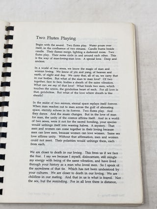 TWO FLUTES PLAYING ; SPIRITUAL LOVE/SACRED SEX ; PRIESTS OF FATHER EARTH AND MOTHER SKY