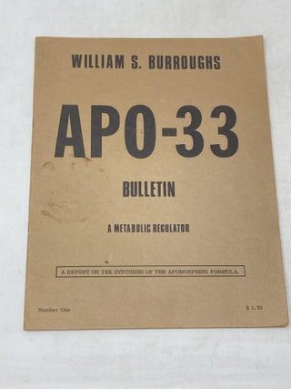 Item #88806 APO-33 BULLETIN: A METABOLIC REGULATOR: A REPORT ON THE SYNTHESIS OF THE ADOMORPHINE...