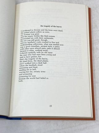 BURNING IN WATER DROWNING IN FLAME: SELECTED POEMS 1955-1973 (SIGNED)