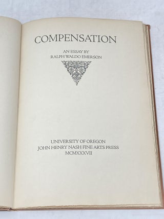 Item #88844 COMPENSATION (LIMITED EDITION). Ralph Waldo Emerson