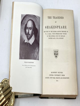 THE COMEDIES, TRAGEDIES, HISTORIES AND POEMS OF SHAKESPEARE: (3 VOLUMES); THE TEXT OF THE OXFORD EDITION PREPARED BY; W.J. CRAIG; WITH A GENERAL INTRODUCTION BY ALGERNON CHARLES SWINBURNE; INTRODUCTORY STUDIES OF THE SEVERAL PLAYS BY EDWARD DOWDEN AND A FULL GLOSSARY