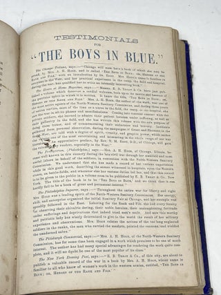 SALESMAN'S SAMPLE BOOK: THE BOYS IN BLUE; OR HEROES OF THE "RANK AND FILE." COMPRISING INCIDENTS AND REMINISCENCES FROM CAMP, BATTLE-FIELD, AND HOSPITAL, WITH NARRATIVES OF THE SACRIFICE, SUFFERING, AND TRIUMPHS OF THE SOLDIERS OF THE REPUBLIC; With an Introduction by Thomas M. Eddy, D.D. With Illustrations from Original Drawings of the Most Striking Scenes of the War of the Rebellion.