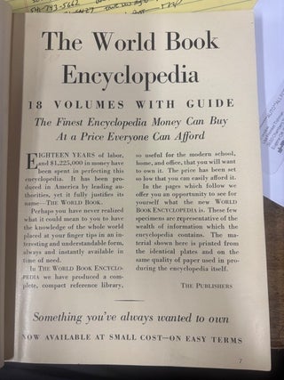 WORLD BOOK ENCYCLOPEDIA SALESMAN'S SAMPLE BOOK